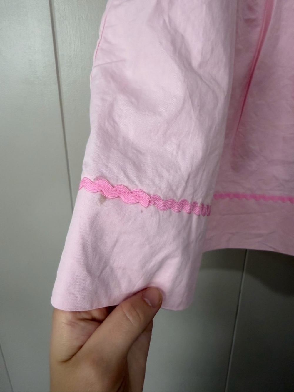 Pink Smocked Flutter Sleeve Dress with Pastel Bunny Embroidery - Picture 4 of 6
